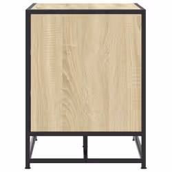 vidaXL Shoe Bench Black 80x40x53.5 cm Engineered Wood and Metal bench - sonoma oak - Additional view 4