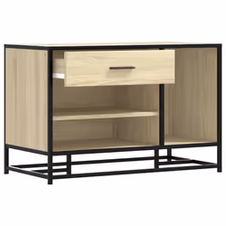 vidaXL Shoe Bench Black 80x40x53.5 cm Engineered Wood and Metal bench - sonoma oak - Additional view 6
