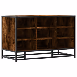 vidaXL Shoe Bench Sonoma Oak 84x40x53.5 cm Engineered Wood and Metal bench - smoked oak