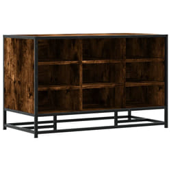 vidaXL Shoe Bench Sonoma Oak 84x40x53.5 cm Engineered Wood and Metal bench - smoked oak