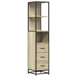 vidaXL Bathroom Cabinet Grey Sonoma 35x37.5x166 cm Engineered Wood - sonoma oak