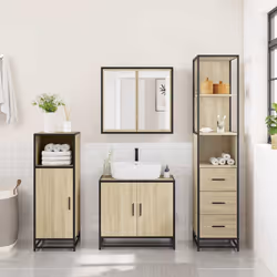 vidaXL Bathroom Cabinet Grey Sonoma 35x37.5x166 cm Engineered Wood - sonoma oak - Additional view 2