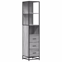 VidaXL 849247, Grey, Oak, Metal, Wood, 60 kg, 350 mm, 375 mm, 1660 mm