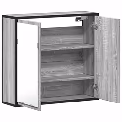 vidaXL Bathroom Mirror Cabinet Wall Mounted Cabinet Cupboard Engineered Wood - grey sonoma - Additional view 7