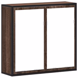 vidaXL Bathroom Mirror Cabinet Wall Mounted Cabinet Cupboard Engineered Wood - brown oak
