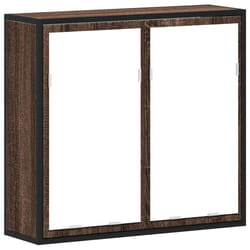 vidaXL Bathroom Mirror Cabinet Wall Mounted Cabinet Cupboard Engineered Wood - brown oak