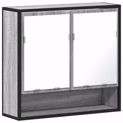 vidaXL Bathroom Mirror Cabinet Smoked Oak 65x20x60 cm Engineered Wood - grey sonoma