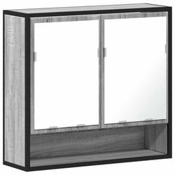 vidaXL Bathroom Mirror Cabinet Smoked Oak 65x20x60 cm Engineered Wood - grey sonoma