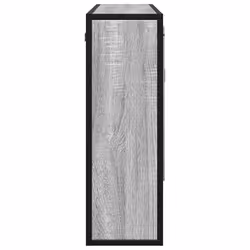 vidaXL Bathroom Mirror Cabinet Smoked Oak 65x20x60 cm Engineered Wood - grey sonoma - Additional view 5