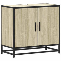 vidaXL Bathroom Sink Cabinet Smoked Oak 65x33x60 cm Engineered Wood - sonoma oak