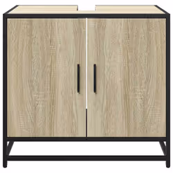 vidaXL Bathroom Sink Cabinet Smoked Oak 65x33x60 cm Engineered Wood - sonoma oak - Additional view 4