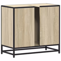 vidaXL Bathroom Sink Cabinet Smoked Oak 65x33x60 cm Engineered Wood - sonoma oak - Additional view 6