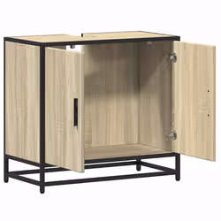 vidaXL Bathroom Sink Cabinet Smoked Oak 65x33x60 cm Engineered Wood - sonoma oak - Additional view 7
