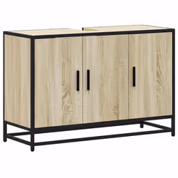 vidaXL Bathroom Sink Cabinet Grey Sonoma 90x33x60 cm Engineered Wood - sonoma oak