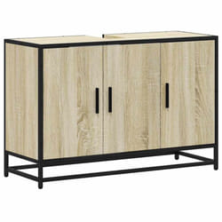 vidaXL Bathroom Sink Cabinet Grey Sonoma 90x33x60 cm Engineered Wood - sonoma oak