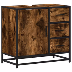 vidaXL Bathroom Sink Cabinet Sonoma Oak 65x33x60 cm Engineered Wood - smoked oak