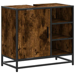 vidaXL Bathroom Sink Cabinet Sink Storage Cupboard Sideboard Engineered Wood - smoked oak