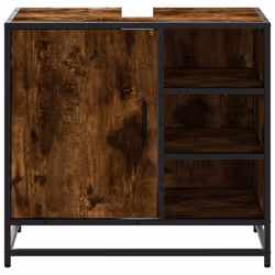 vidaXL Bathroom Sink Cabinet Sink Storage Cupboard Sideboard Engineered Wood - smoked oak - Additional view 4