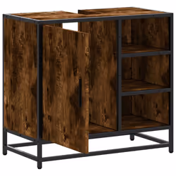vidaXL Bathroom Sink Cabinet Sink Storage Cupboard Sideboard Engineered Wood - smoked oak - Additional view 5