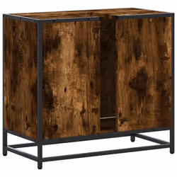 vidaXL Bathroom Sink Cabinet Sink Storage Cupboard Sideboard Engineered Wood - smoked oak - Additional view 7
