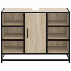 vidaXL Bathroom Sink Cabinet Smoked Oak 80x33x60 cm Engineered Wood - sonoma oak - Additional view 4
