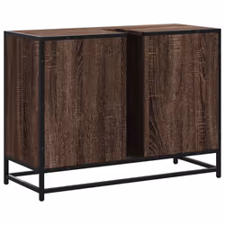 vidaXL Bathroom Sink Cabinet Smoked Oak 80x33x60 cm Engineered Wood - brown oak - Additional view 7