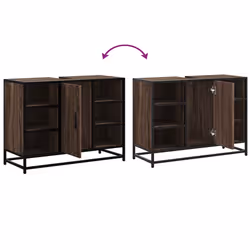 vidaXL Bathroom Sink Cabinet Smoked Oak 80x33x60 cm Engineered Wood - brown oak - Additional view 8
