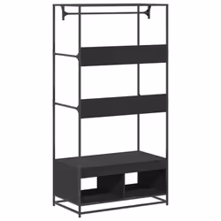 vidaXL Wardrobe Closet Cupboard Clothes Storage Organiser Engineered Wood - black - Additional view 5
