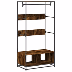vidaXL Wardrobe Closet Cupboard Clothes Storage Organiser Engineered Wood - smoked oak