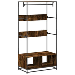 vidaXL Wardrobe Closet Cupboard Clothes Storage Organiser Engineered Wood - smoked oak