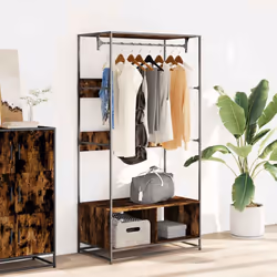 vidaXL Wardrobe Closet Cupboard Clothes Storage Organiser Engineered Wood - smoked oak