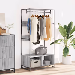 vidaXL Wardrobe Closet Cupboard Clothes Storage Organiser Engineered Wood - grey sonoma