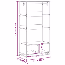 vidaXL Wardrobe Closet Cupboard Clothes Storage Organiser Engineered Wood - grey sonoma