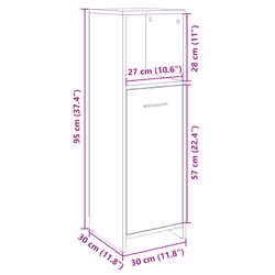 vidaXL Bathroom Cabinet Storage Cupboard Cabinet Sonoma Oak Engineered Wood - Additional view 9