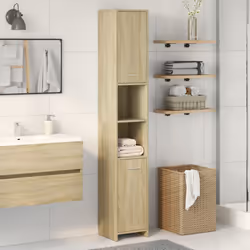 vidaXL Bathroom Cabinet Storage Cabinet Vanity Unit Sonoma Oak Engineered Wood