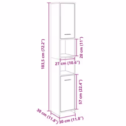 vidaXL Bathroom Cabinet Storage Cabinet Vanity Unit Sonoma Oak Engineered Wood - Additional view 9