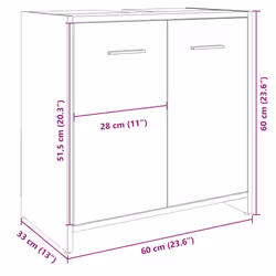 vidaXL Bathroom Sink Cabinet Storage Vanity Unit Sonoma Oak Engineered Wood - Additional view 9