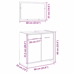 vidaXL Bathroom Furniture Set 2 Piece Sink Cabinet Sonoma Oak Engineered Wood - Additional view 10