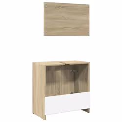 vidaXL Bathroom Furniture Set 2 Piece Sink Cabinet Sonoma Oak Engineered Wood - Additional view 4