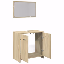 vidaXL Bathroom Furniture Set 2 Piece Sink Cabinet Sonoma Oak Engineered Wood - Additional view 9