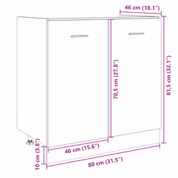 vidaXL Bottom Cabinet Storage Cupboard Cabinet Sonoma Oak Engineered Wood