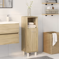 vidaXL Bathroom Cabinet Storage Cabinet Vanity Unit Sonoma Oak Engineered Wood