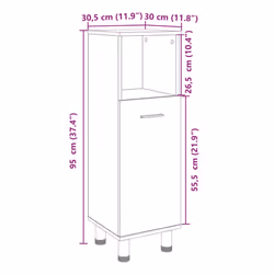 vidaXL Bathroom Cabinet Storage Cabinet Vanity Unit Sonoma Oak Engineered Wood - Additional view 7