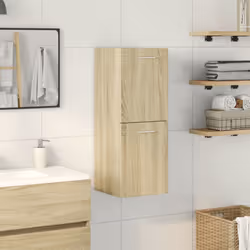 vidaXL Bathroom Cabinet Storage Cabinet Vanity Unit Sonoma Oak Engineered Wood