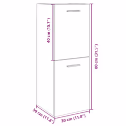 vidaXL Bathroom Cabinet Storage Cabinet Vanity Unit Sonoma Oak Engineered Wood