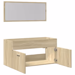 vidaXL Bathroom Furniture Set 2 Piece Sink Cabinet Sonoma Oak Engineered Wood - Additional view 7