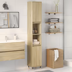 vidaXL Bathroom Cabinet Storage Cabinet Vanity Unit Sonoma Oak Engineered Wood - Additional view 6