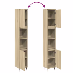 vidaXL Bathroom Cabinet Storage Cabinet Vanity Unit Sonoma Oak Engineered Wood - Additional view 8