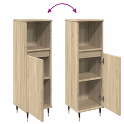 vidaXL Bathroom Cabinet Storage Cabinet Vanity Unit Sonoma Oak Engineered Wood - Additional view 6
