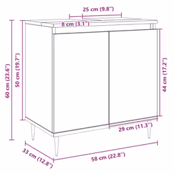 vidaXL Bathroom Cabinet Storage Cabinet Vanity Unit Sonoma Oak Engineered Wood - Additional view 8